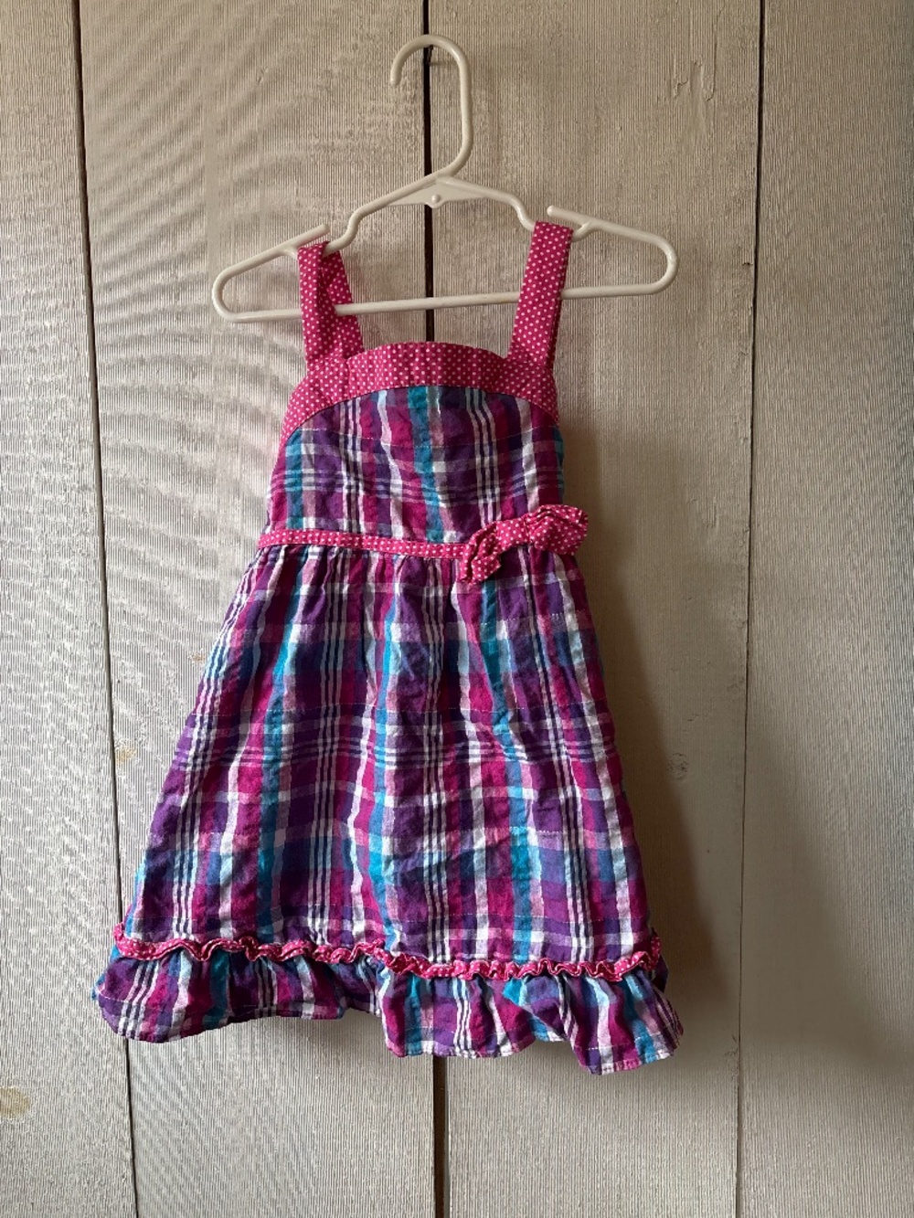 Youngland little girls plaid and polkadot dress
